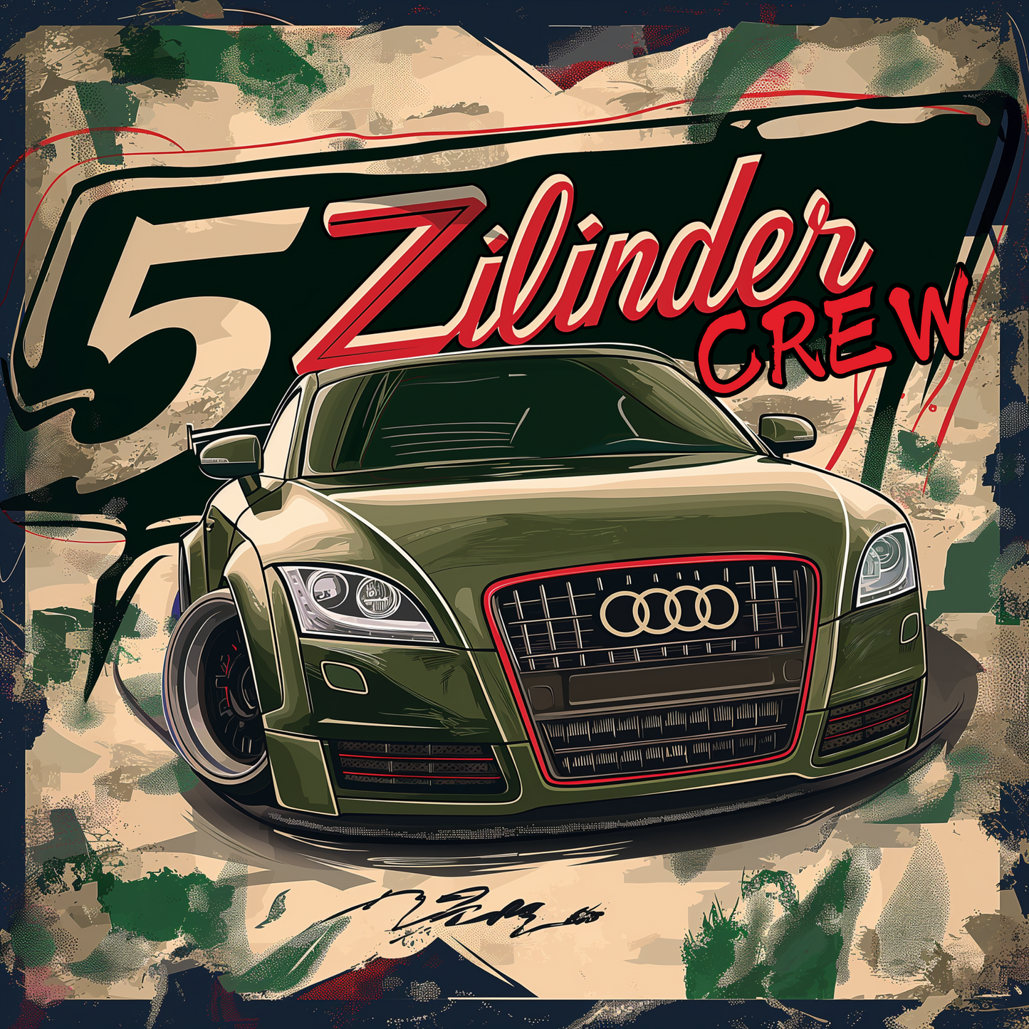 Poster TT RS "5 Zylinder Crew" 🏁🔥 – Livraison offerte