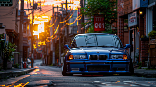 Poster E36 Tokyo street sunset 🖼️🚗 – Livraison offerte